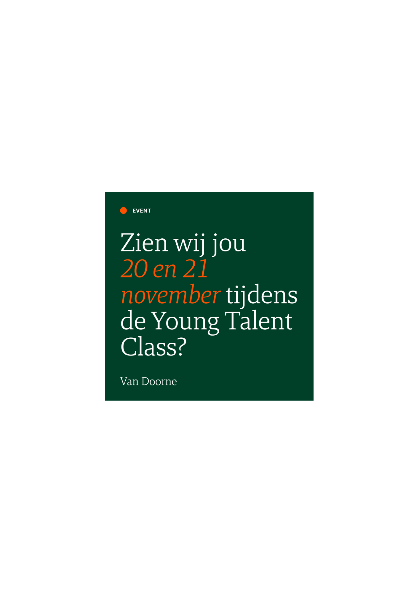 Van Doorne Young Talent Class