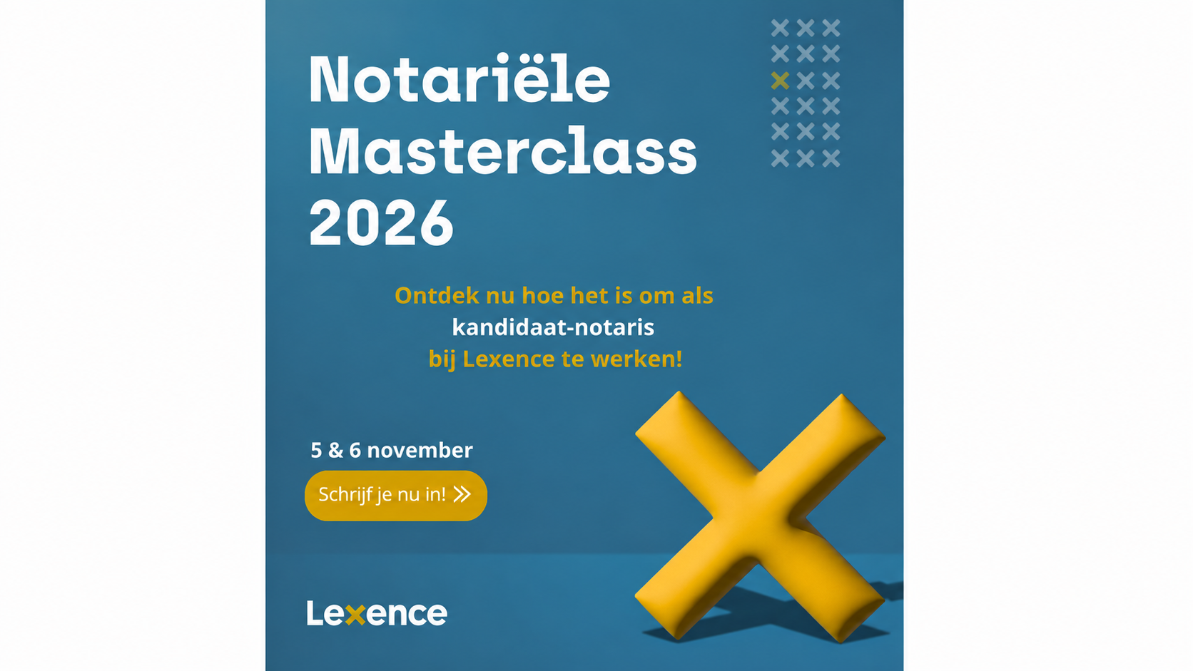 Masterclass Lexence | 5 en 6 november 2026 | Meld je nu aan!